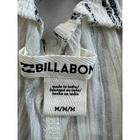 NWT Billabong Romper Tie-Front Med. Cream Black Striped Twist And Jump JNO9NBTW - Picture 4 of 15